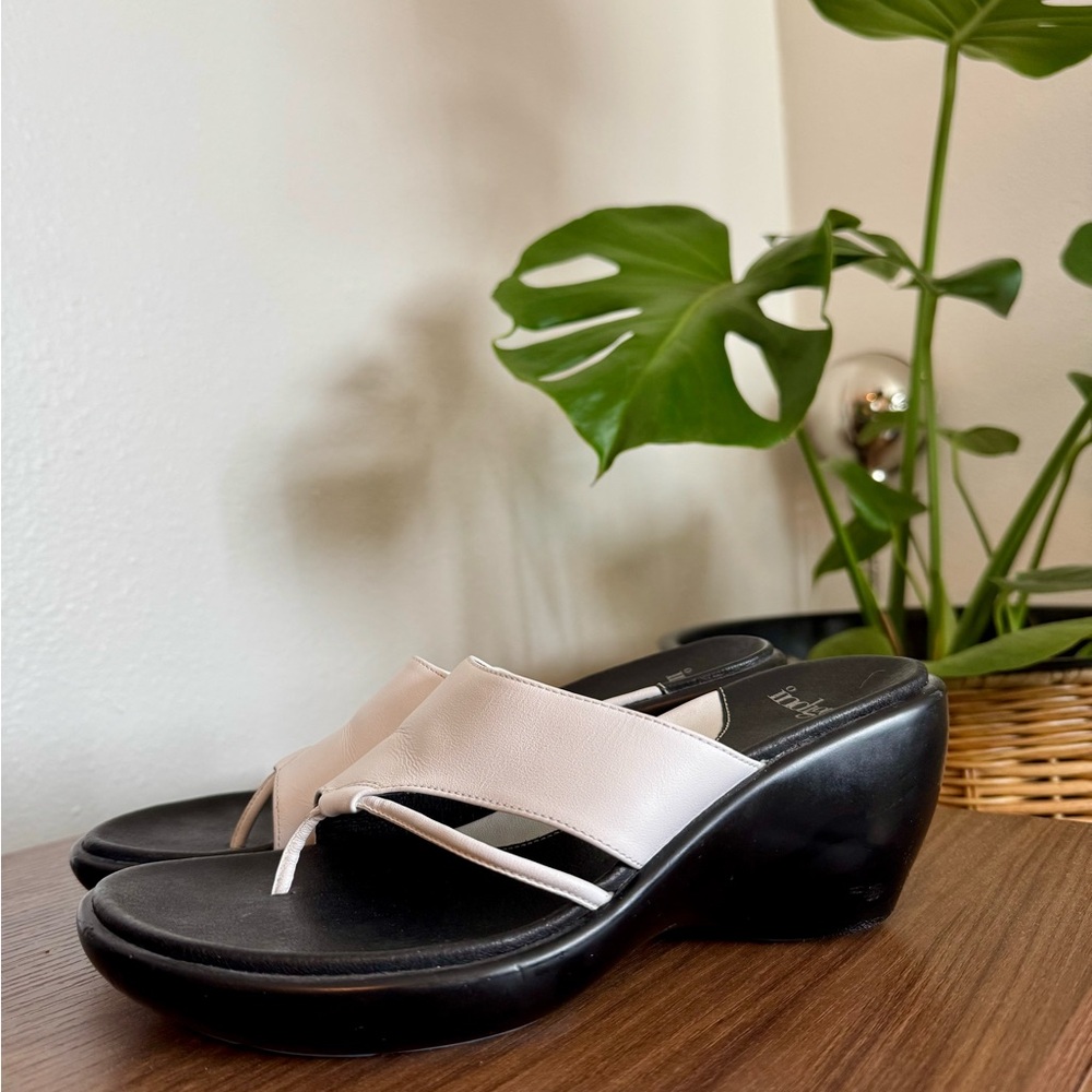 Indigo Black and White Strappy Sandal